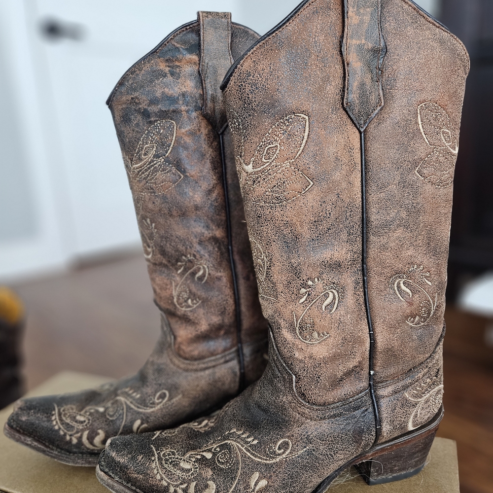 Circle G Tan Western Leather Women's Boots